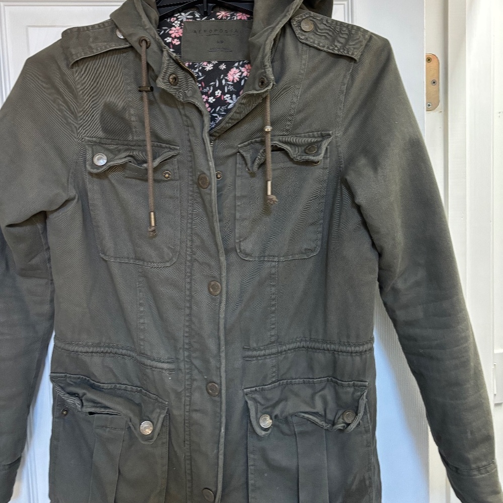 Aeropostale VINTAGE Women's khaki Utility Jacket Olive Green Small